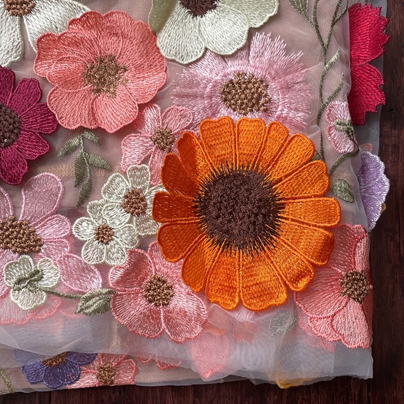 (last 2) Elise Fleurs - 3D mesh mini luxury runway dress with embroidery - Picture 9 of 13